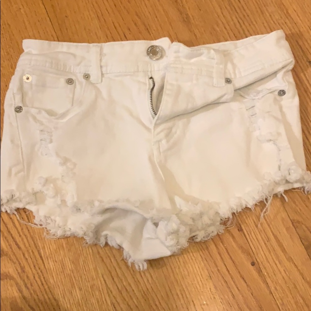 White Jean Shorts